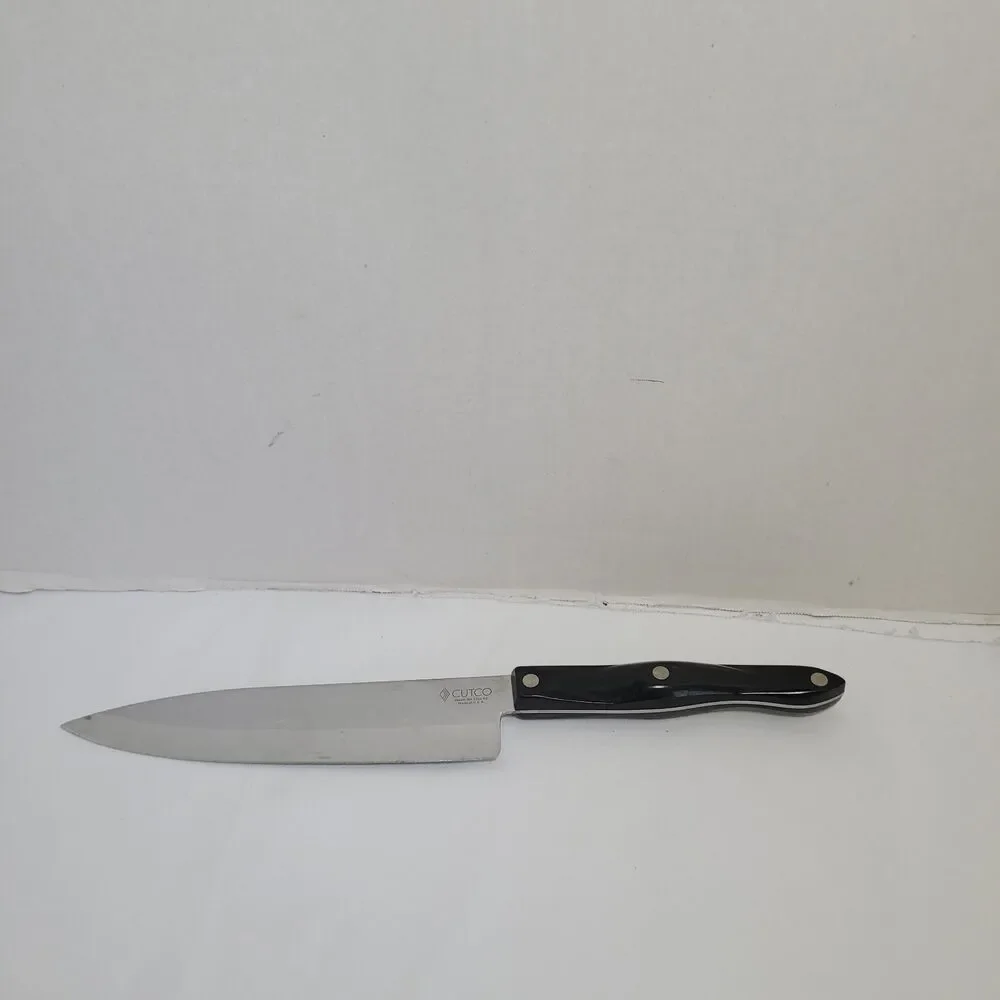 Cutco 1728 JI 7-5/8 Petite Chef Knife Brown Marbled Handle USA *flawed